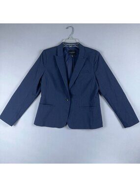 Banana Republic Blazer Coat Italian Wool One Button Womens12P Navy Blue